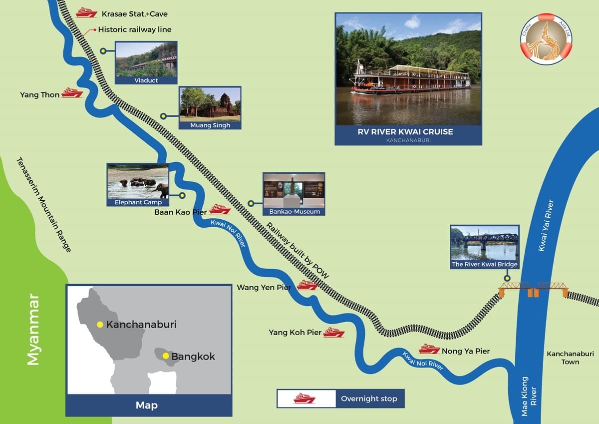 Itinerary Map River Kwai Cruise