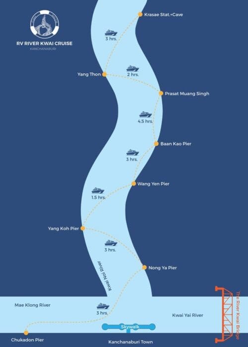 Time Table Map River Kwai Cruise
